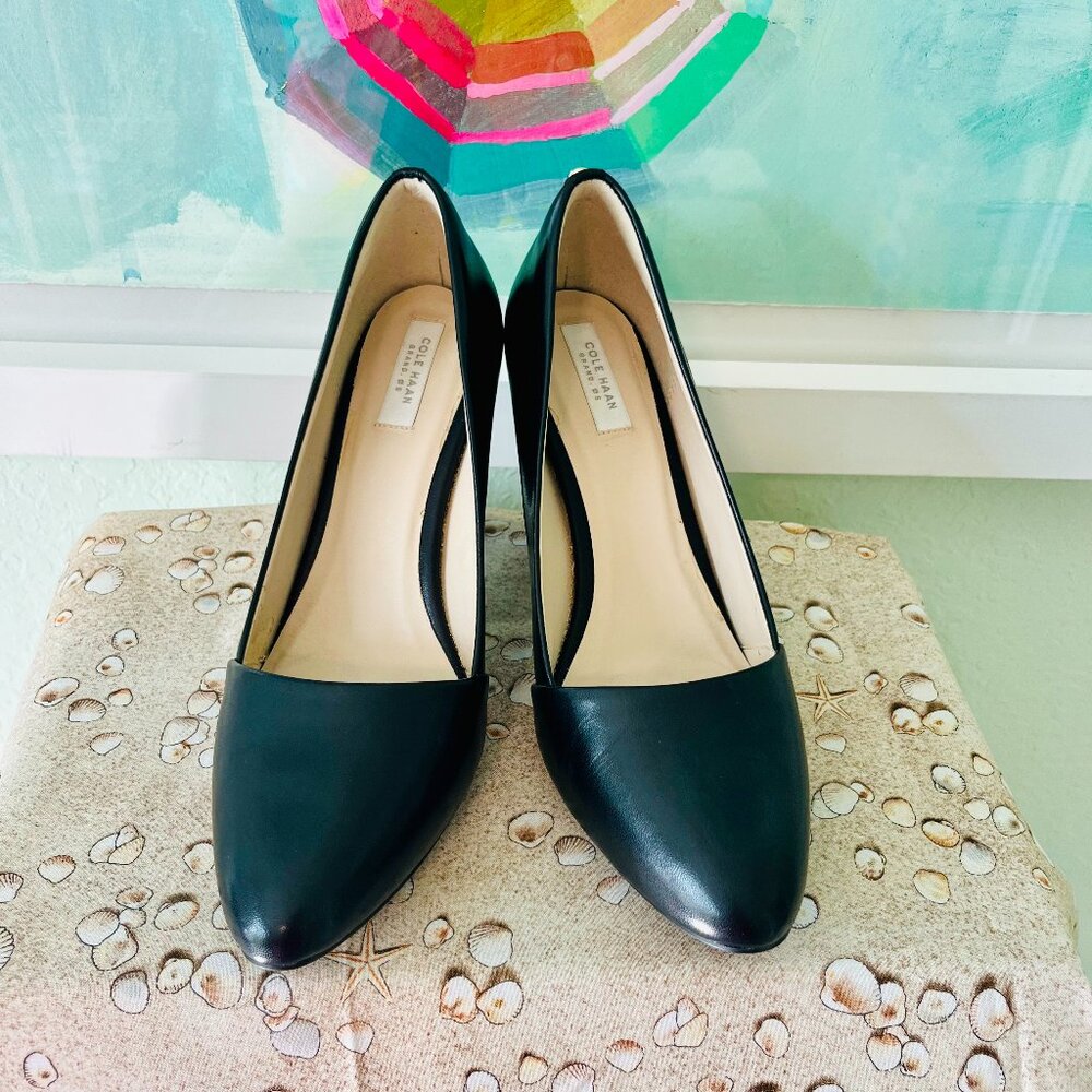 Cole Haan Kinslee Pump – Black Leather Heels, Size 7B